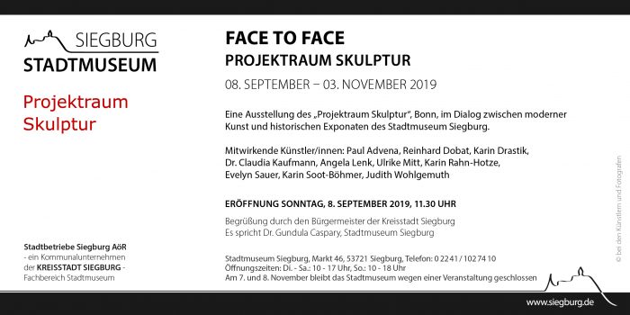 Einladung 08 Sept - 03 November Face to Face Projekt Skulptur